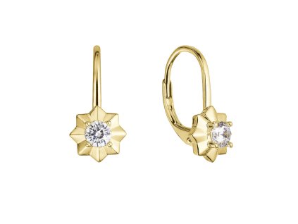 32300 pozlacene stribrne nausnice hvezdicky se zirkonem 11505 1 crystal