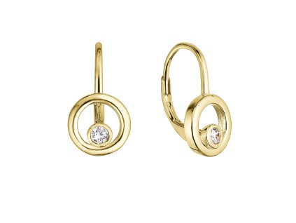 32336 pozlacene stribrne nausnice se zirkonem 11511 1 crystal
