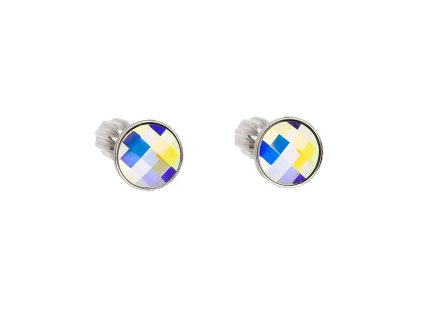 16535 stribrne nausnice pecka s krystaly swarovski ab efekt kulate 31137 2