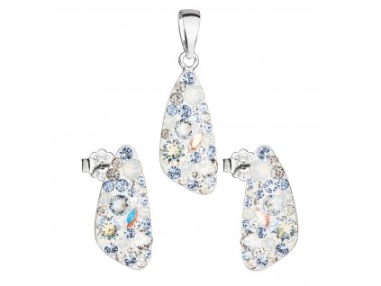Sada šperků s krystaly Swarovski náušnice a přívěsek modrý 39167.3 light sapphire