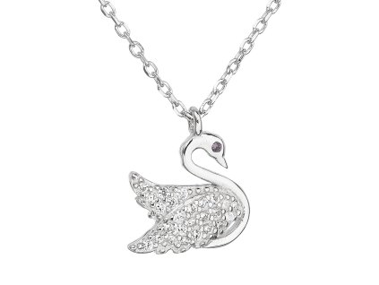 23354 stribrny nahrdelnik se zirkonem bila labut 12019 1