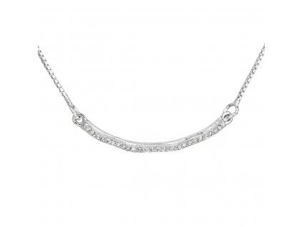 Stříbrný náhrdelník se zirkonem v bílé barvě 12023.1