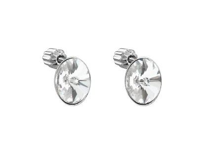 23723 stribrne nausnice pecka s krystaly swarovski bily oval 31274 1