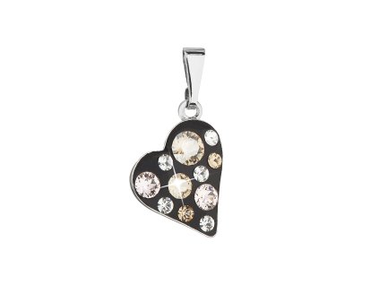 20762 privesek bizuterie se swarovski krystaly zlate srdce 54027 3 jet gold