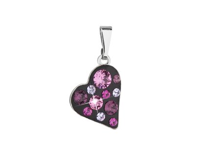 20777 privesek bizuterie se swarovski krystaly ruzove srdce 54027 3 jet rose