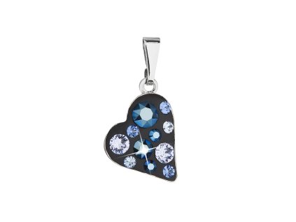 20786 privesek bizuterie se swarovski krystaly modre srdce 54027 5 metalic blue