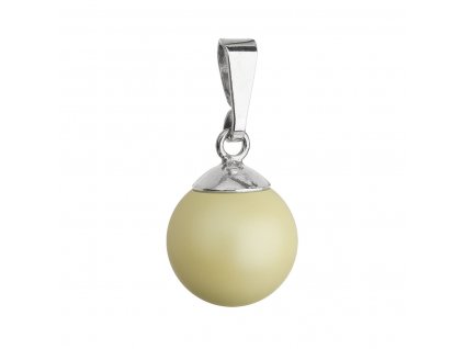 Stříbrný přívěsek se žlutou pastelovou kulatou Swarovski perlou 34150.3