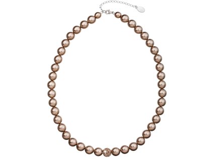 Perlový náhrdelník hnědý s Preciosa krystaly 32011.3