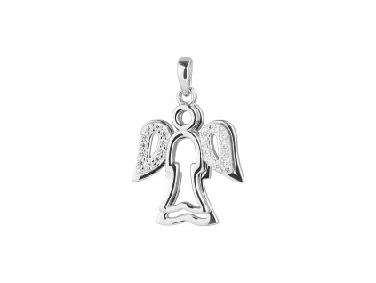 32936 stribrny privesek dva andele se zirkony 14043 1 crystal