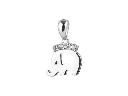 32942 stribrny privesek slon se zirkony 14045 1 crystal