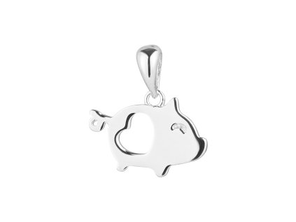 32957 stribrny privesek prasatko se srdickem 64022