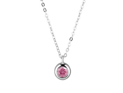 32999 stribrny nahrdelnik s ruzovym zirkonem 12117 3 rose