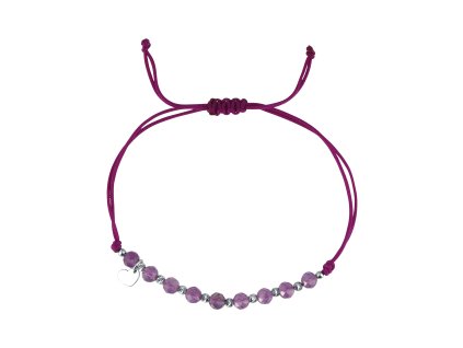 33050 textilni naramek fialovy s koralky z amethystu 13059 3 amethyst
