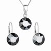 17396 sada sperku s krystaly swarovski nausnice retizek a privesek cerne kulate 39140 5 hematite