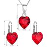 17408 3 sada sperku s krystaly swarovski nausnice retizek a privesek cervene srdce 39141 3