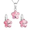 17507 sada sperku s krystaly swarovski nausnice retizek a privesek ruzova kyticka 39143 3 rose