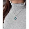 Stříbrný přívěsek s krystaly Swarovski zelený motýl 34192.3