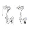 20504 2 stribrne nausnice dvojite s krystaly swarovski bily motyl 31247 1