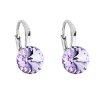 25832 stribrne nausnice visaci s krystaly swarovski fialove kulate 31229 3 violet