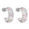 23471 stribrne nausnice kruhy s krystaly swarovski ruzove pulkruh 31118 3 magic rose
