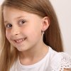 21833 1 stribrne detske nausnice visaci se zirkonem bila kyticka 11174 1