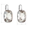 Stříbrné náušnice visací s krystaly Swarovski šedý obdélník 31277.5