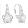 24239 2 stribrne nausnice visaci s bilou ricni perlou 21050 1