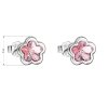25853 3 stribrne nausnice pecka s krystaly swarovski ruzova kyticka 31255 3 light rose
