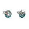 24551 stribrne nausnice pecka s krystaly swarovski mix barev kulate 31336 3 magic indicolite