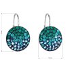 Stříbrné náušnice visací s krystaly Swarovski zelené kulaté 31176.3 magic green