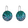 Stříbrné náušnice visací s krystaly Swarovski zelené kulaté 31176.3 magic green