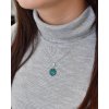 Stříbrný přívěsek s krystaly Swarovski zelený kulatý 34225.3 magic green