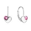 26633 stribrne visaci nausnice se swarovski krystaly srdicka 31299 3 ruzove