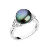Stříbrný prsten s modrou říční perlou 25002.3