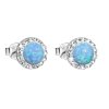 27482 stribrne nausnice pecky se syntetickym opalem a preciosa krystaly svetle modre kulate 31217 1 lt blue