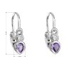 21899 1 stribrne detske nausnice visaci se zirkonem ve fialove barve 11197 3