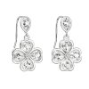 20546 stribrne nausnice visaci s krystaly swarovski bily ctyrlistek 31262 1