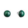 29630 stribrne nausnice pecky s pravymi mineralnimi kameny kulate 11491 3 malachit