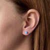 27827 1 stribrne nausnice pecky se syntetickym opalem svetle modre kulate 11246 3 lt blue