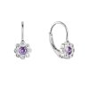 29909 stribrne nausnice detske kyticky se zirkony 11476 3 violet