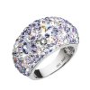 Stříbrný prsten s krystaly Swarovski fialový 35028.3 violet
