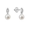 31715 zlate 14 karatove nausnice bile zlato s ricni perlou a brilianty 81pb00045