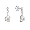 31739 zlate 14 karatove nausnice visaci bile zlato s ricni perlou a brilianty 81pb00057