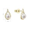 31802 2 zlate 14 karatove nausnice slza s ricni perlou a brilianty 91pb00037