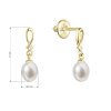 31805 2 zlate 14 karatove nausnice visaci s ricni perlou a brilianty 91pb00039