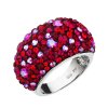 Stříbrný prsten s krystaly Swarovski červený 35028.3 cherry