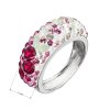 Stříbrný prsten s krystaly Swarovski mix barev červená 35031.3 sweet love (Velikost 52 (ø16,6 mm))