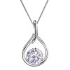 Stříbrný náhrdelník se Swarovski krystaly kapka 32075.3 violet