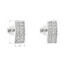 21728 2 stribrne nausnice pecka se zirkonem bily obdelnik 11021 1