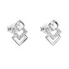 Stříbrné náušnice pecka se zirkonem v bílé barvě 11015.1